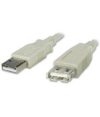 USB 2.0 AM/AF Cable 3Mtr Beige
