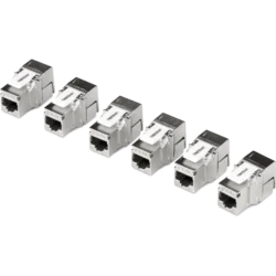 Shielded Cat6A Keystone Jack – 6-Pack