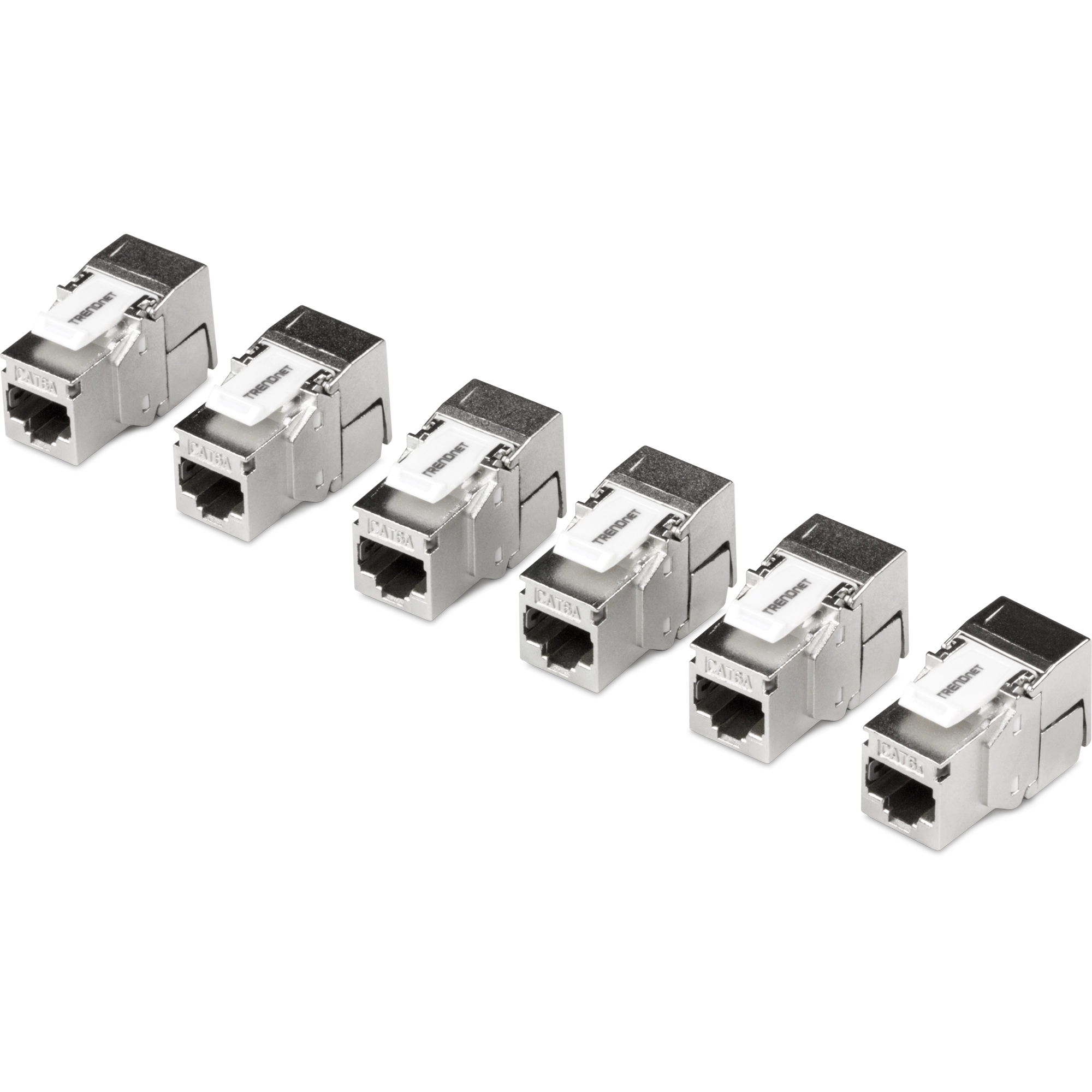 Shielded Cat6A Keystone Jack – 6-Pack