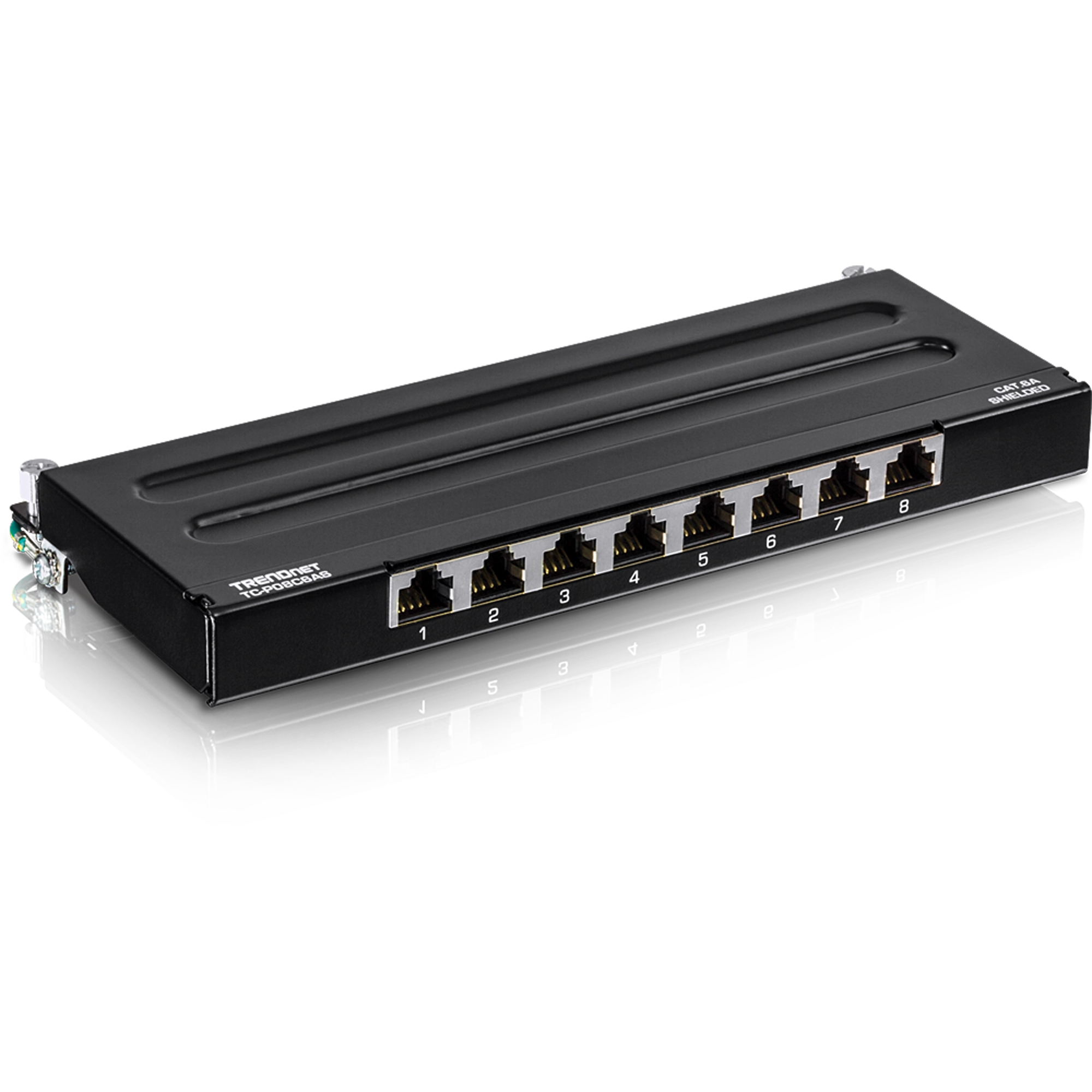 8-Port Cat6A Shielded Wall Mount Patch Panel