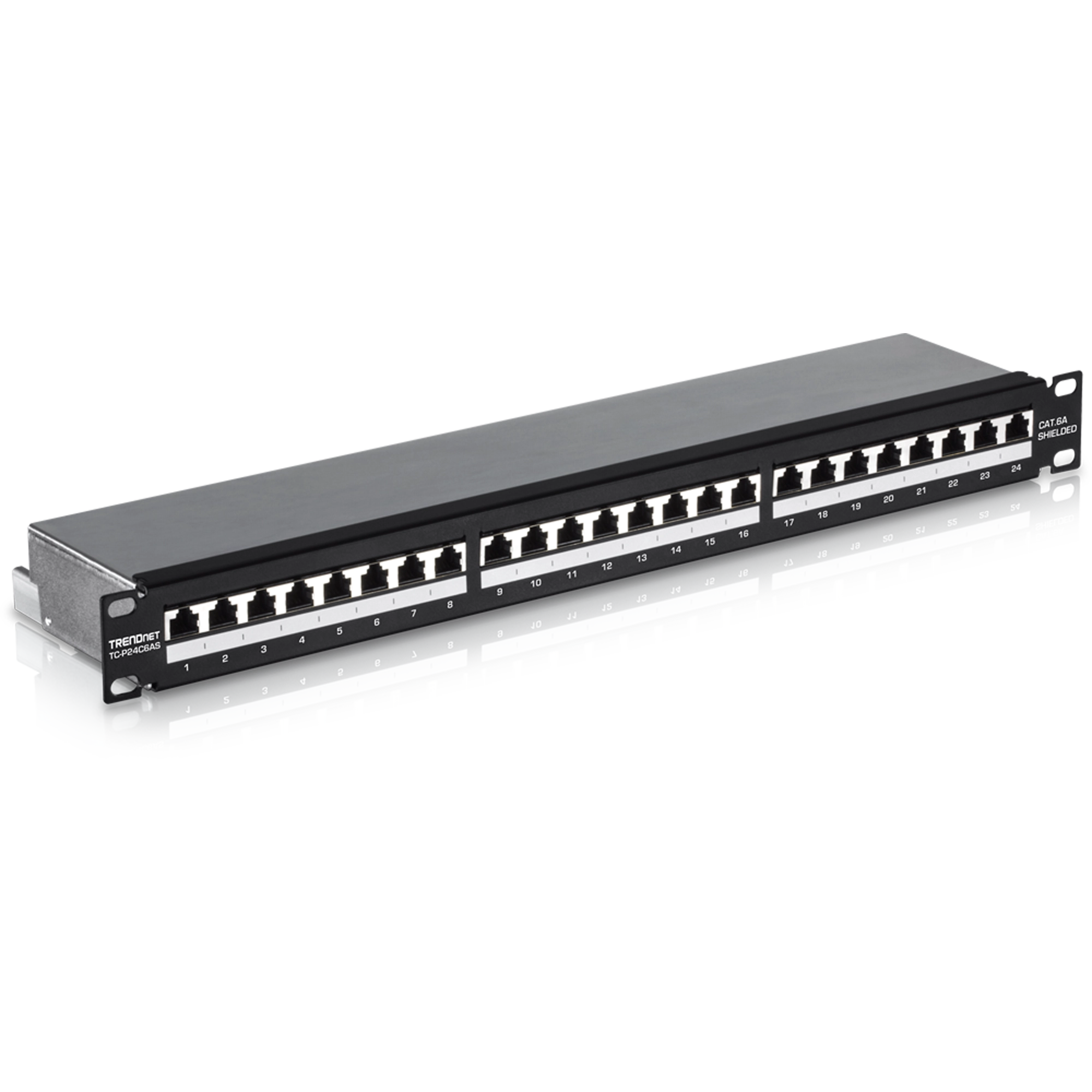 24-port Cat6A Shielded 1U Patch Panel