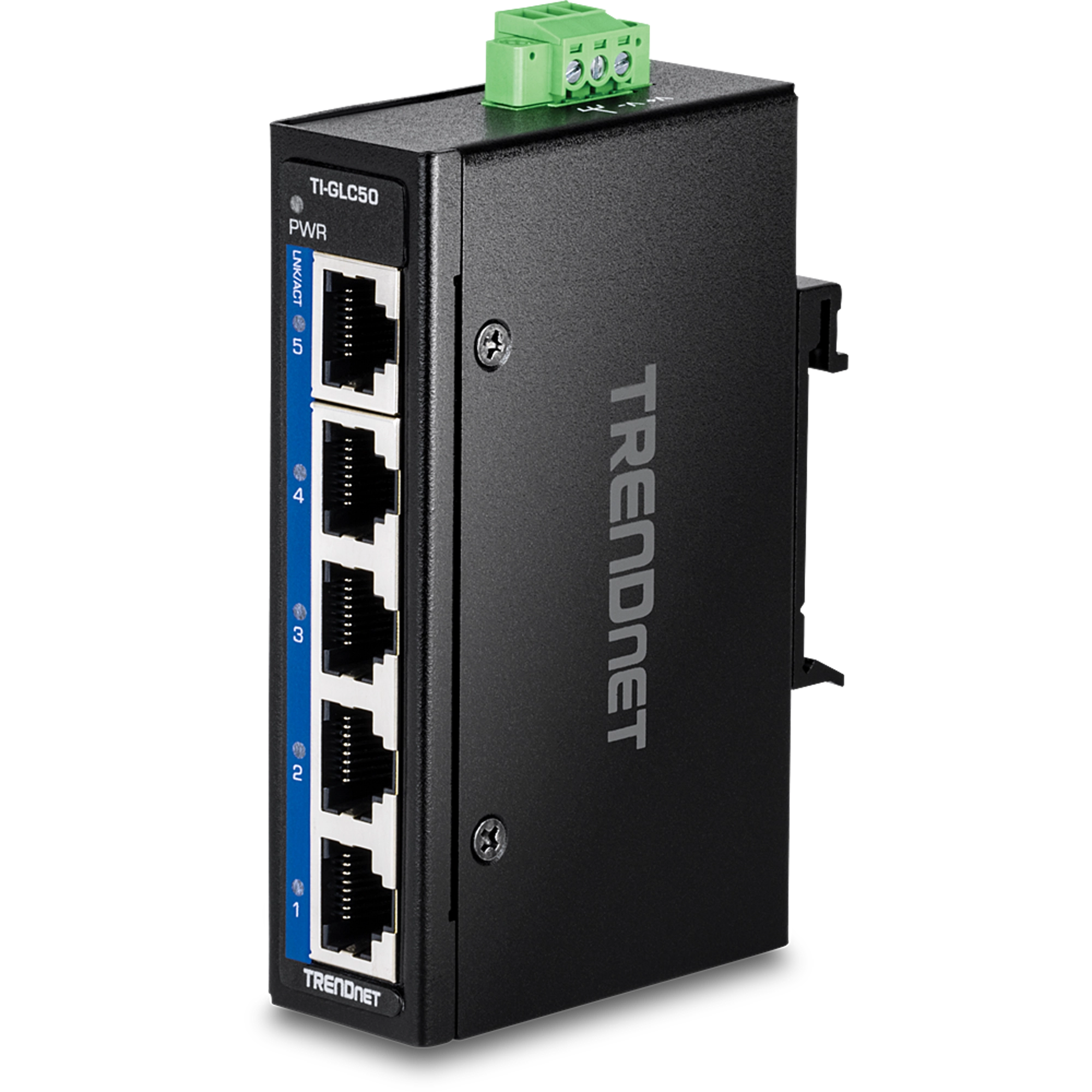 5-Port Industrial Gigabit DIN-Rail Mini Switch